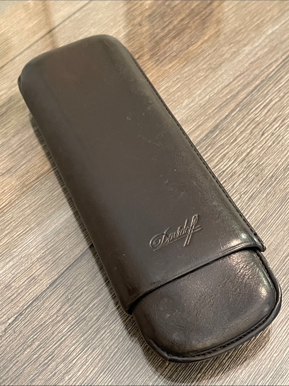 Davidoff Leather 2 Cigar Case Black - Used